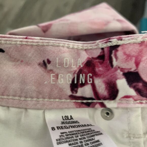 Aeropostale Pink Floral Lola Jegging Womens Size 8 Reg Stretch Skinny - Picture 4 of 7